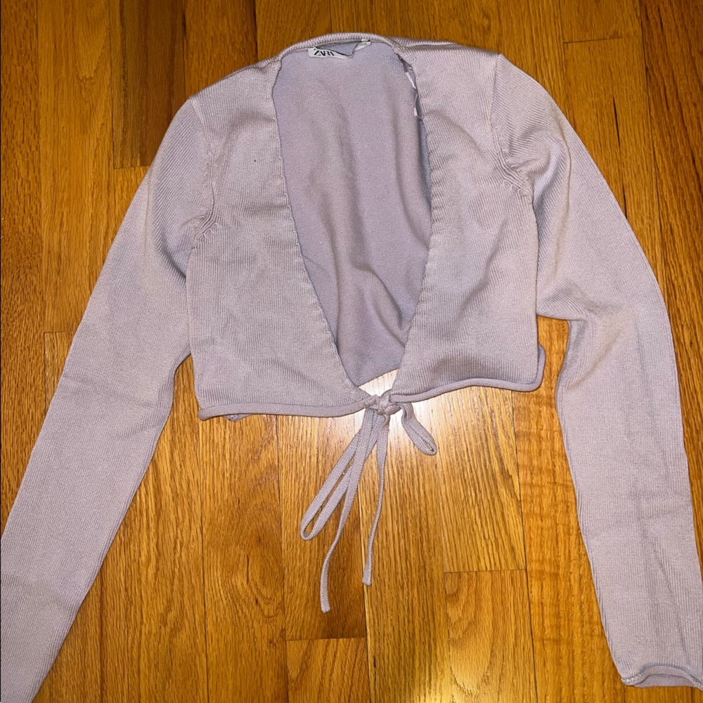 ZARA lavender cropped sweater / top